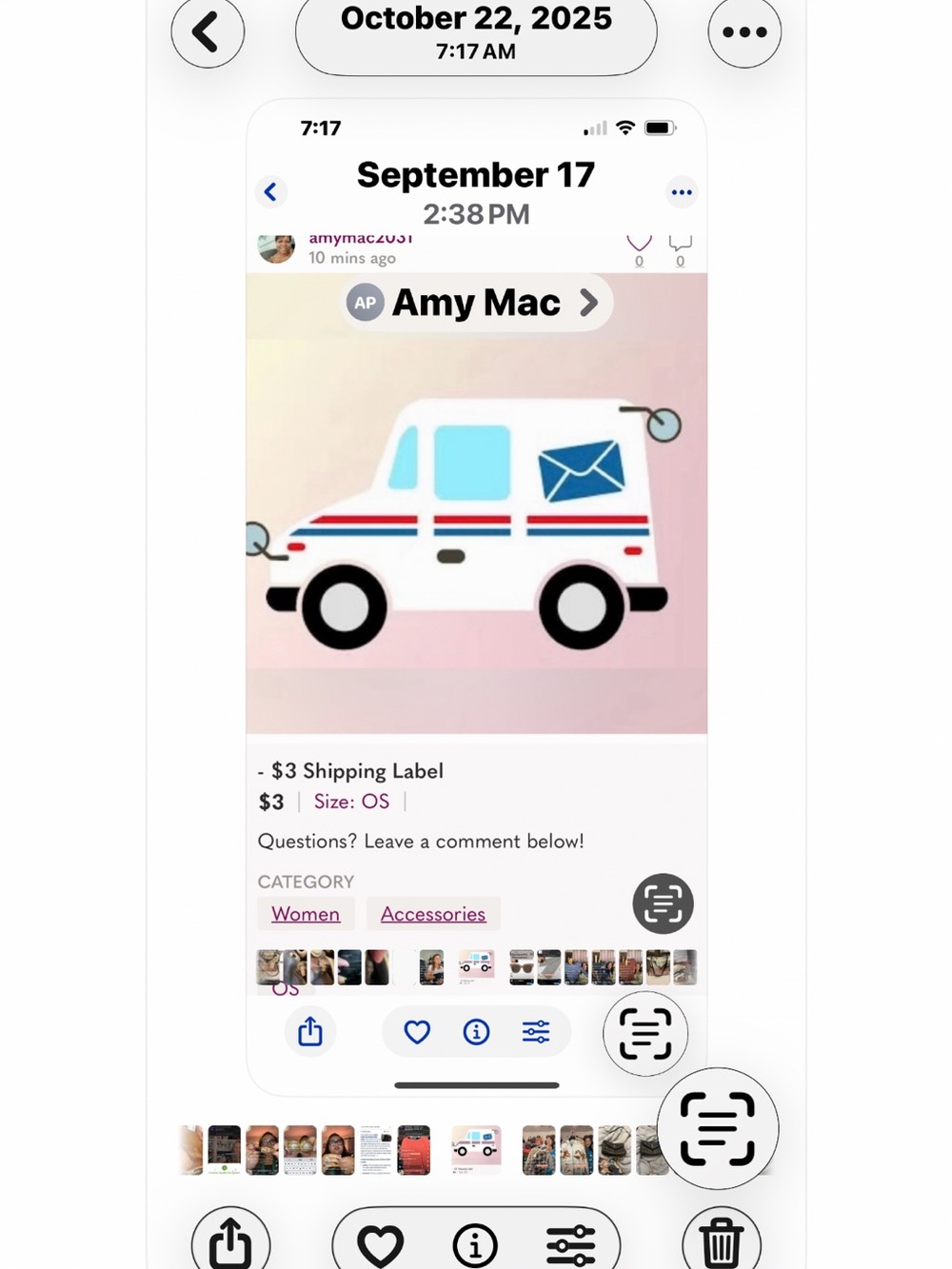 Goyard White Mail Truck Sticker with Blue and Red Accents